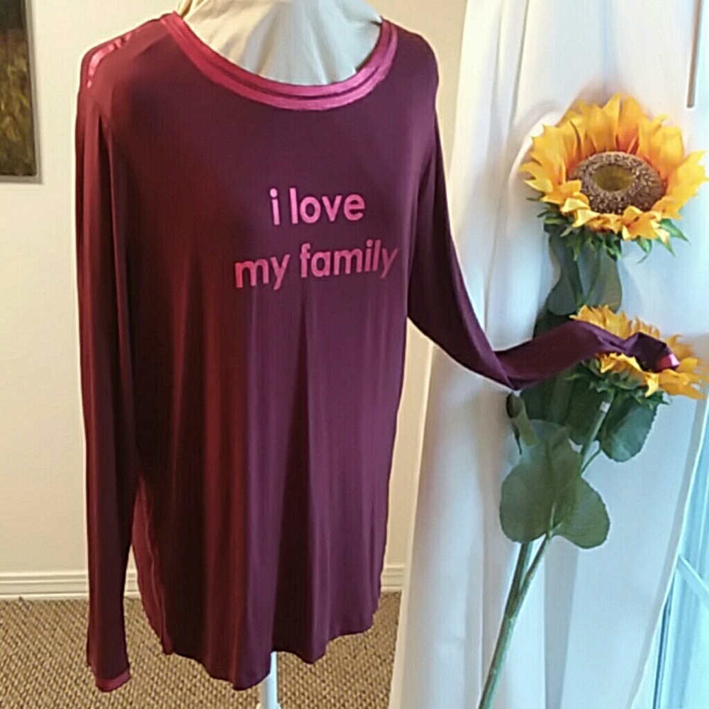 Peace love world XL-2x red with metallic red trim